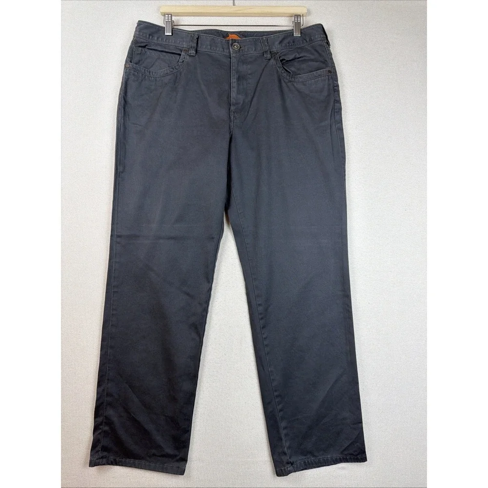 Tommy Bahama Men's Straight Leg 5-Pocket Gray Pants 36X30 Stretch Pima‎ Cotton
